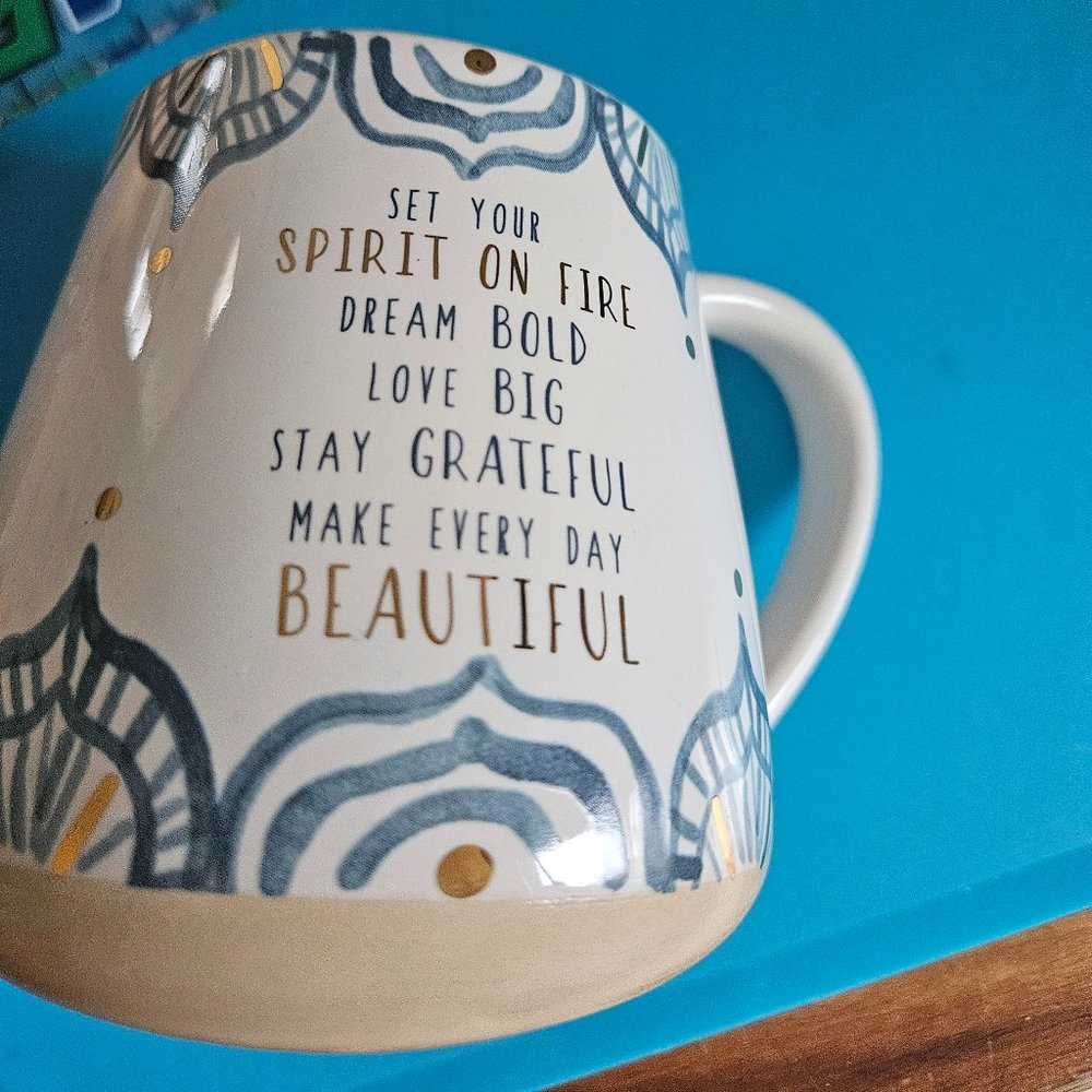 big bold mug with encouraging words graphics pretty design